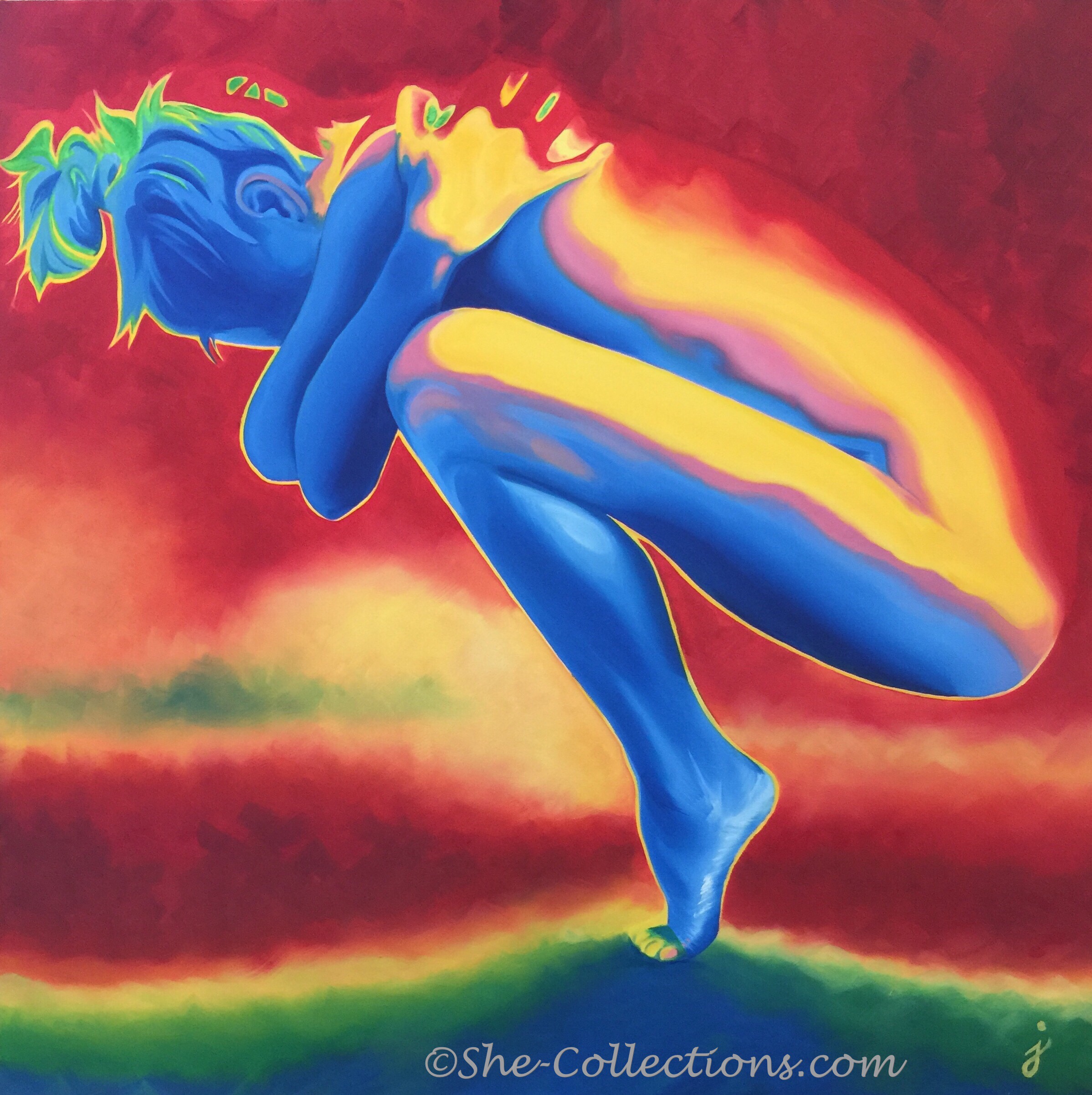 Colors of Yoga by She Collections artist Jenna Garcia Vibrant abstract modern art