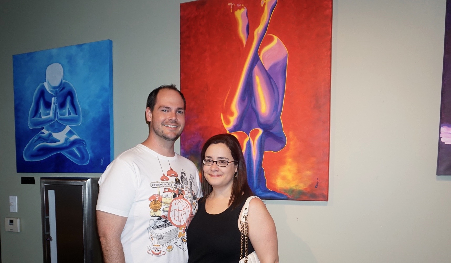 Joey and Megan art collector- colors of yoga